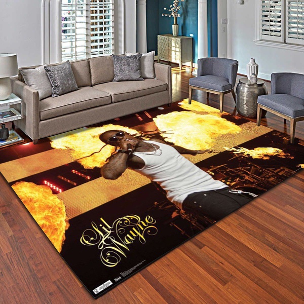 Lil Wayne Stage Fire Rug, Living Room Bedroom Carpet