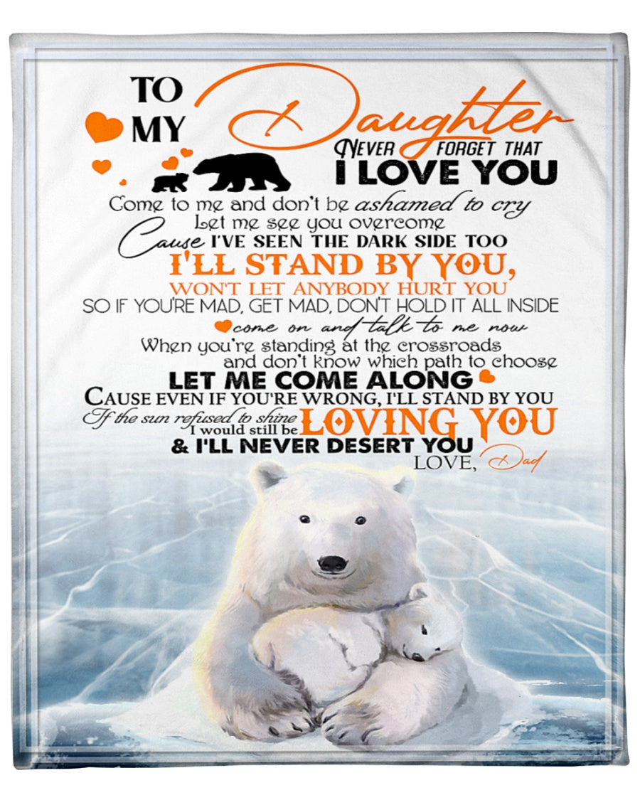 To My Daughter, Never Forget That I Love You, Lion Dad And Daughter Fleece Blanket For Family Home Decor Bedding Couch Sofa Soft And Comfy Cozy