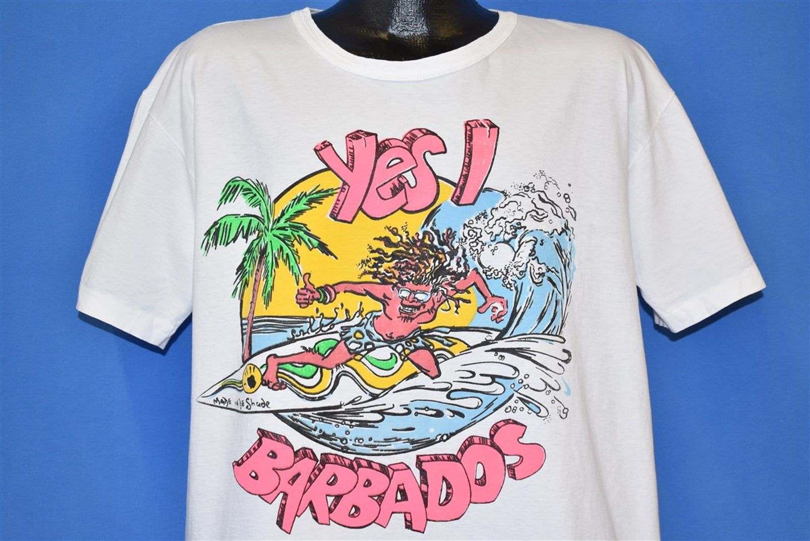 80S Yes I Barbados Surf Cartoon Funny T-Shirt Extra