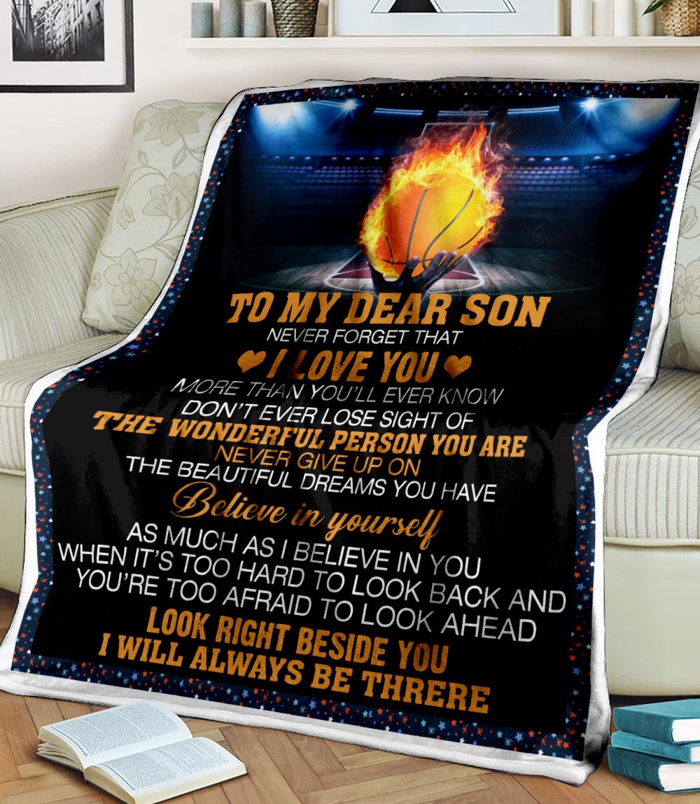 To my dear son never forget that i love you Fleece Blanket