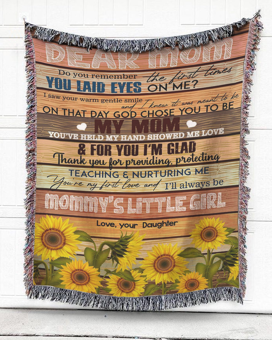 Woven Throw For Mother Birthday Gift, God Chose You To Be My Mom, Cotton Blanket