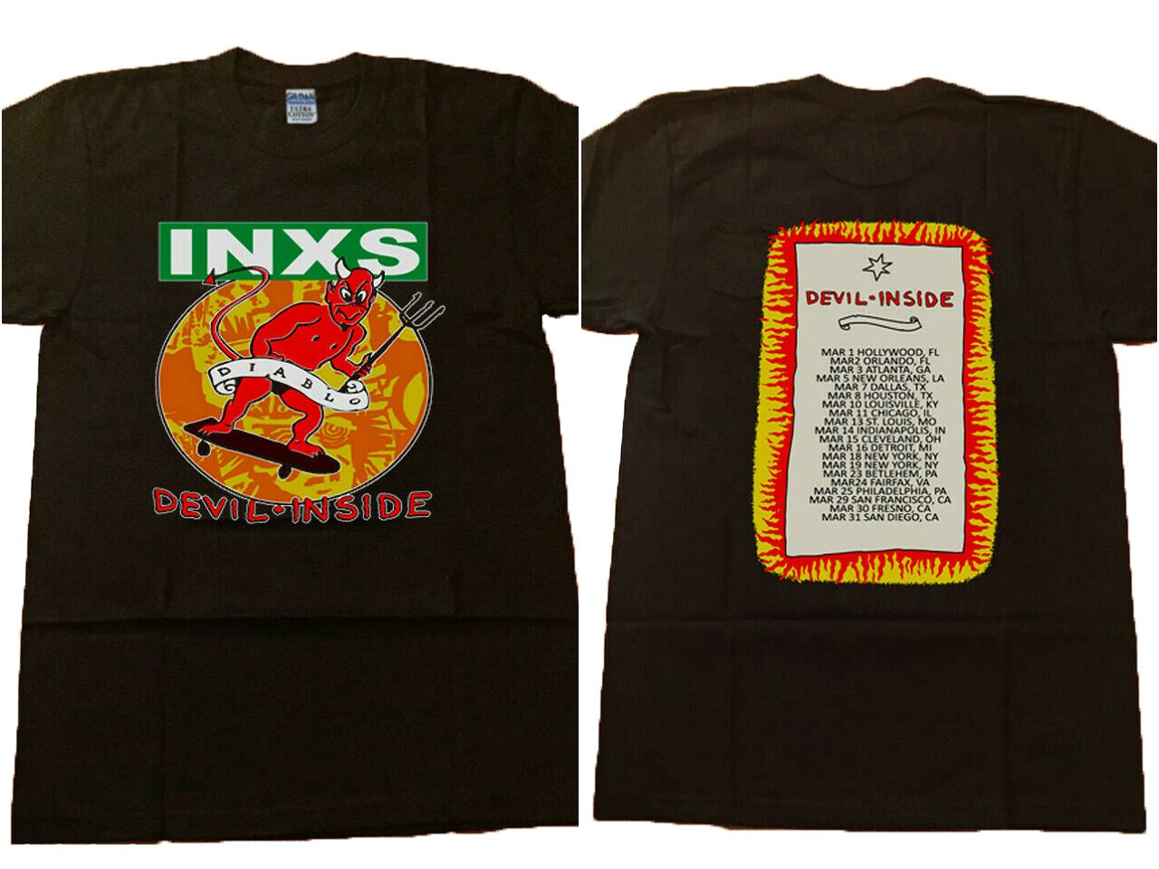 Vintage INXS Devil Inside US Tour 1988 TShirt Rare Top