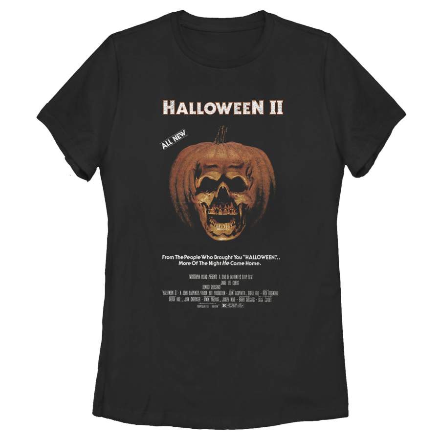 Halloween Women’s II Skeleton Movie Poster  T Shirt