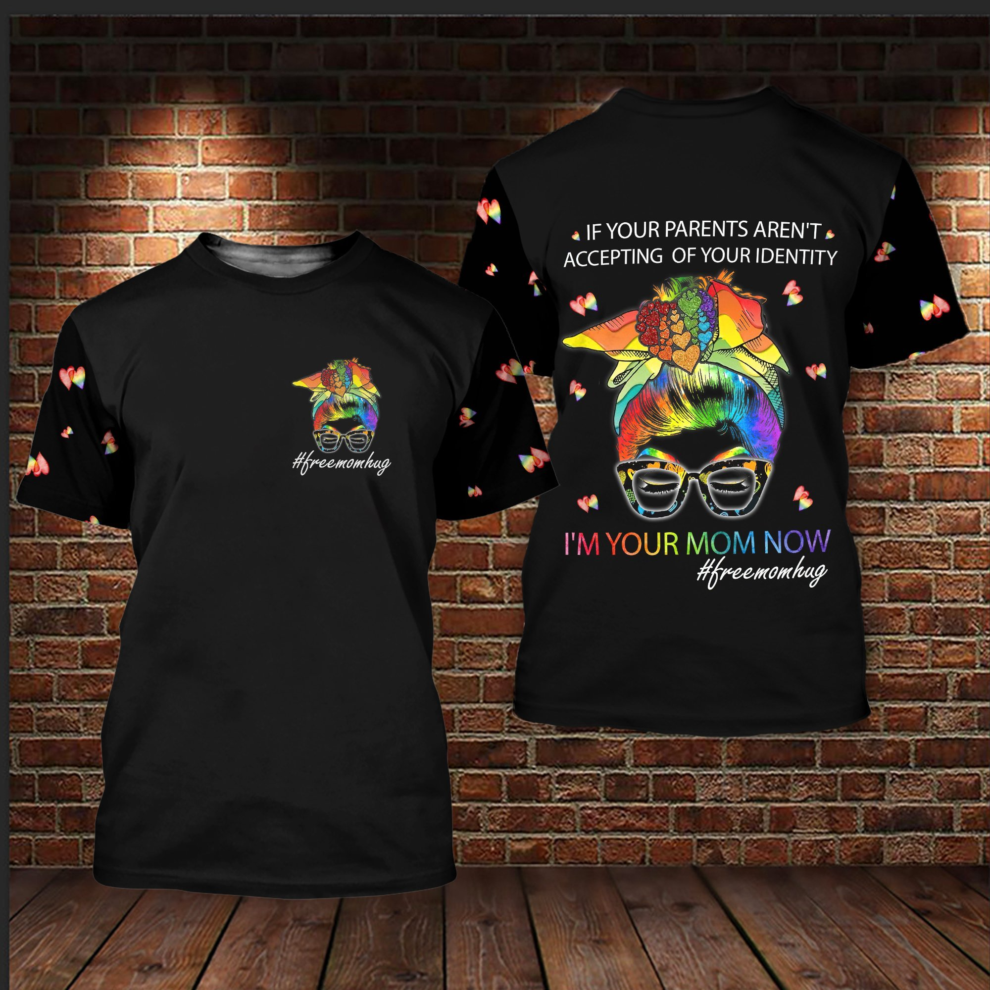 Black Shirt For Lesbian, Free Mom Hug Pride Shirt, Present For Lesbian, Pride Month Gifts