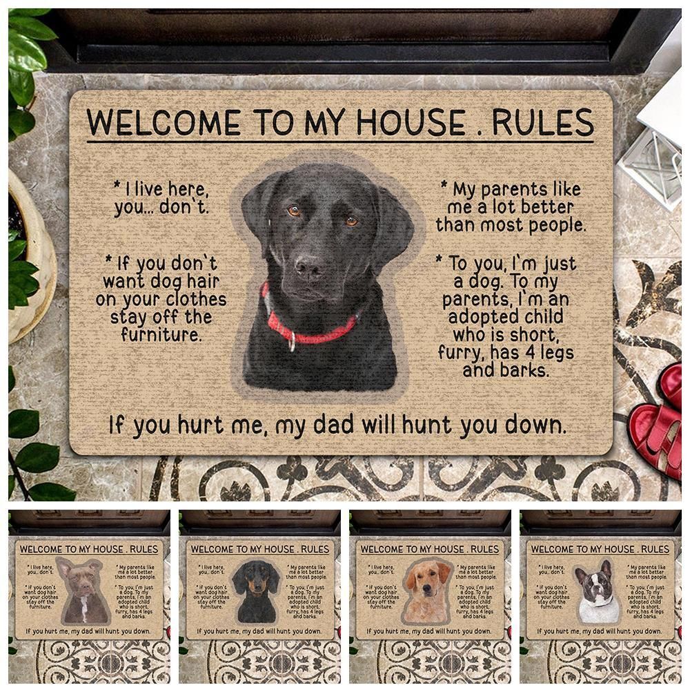 Welcome To My House Rules All Over Printing Doormat