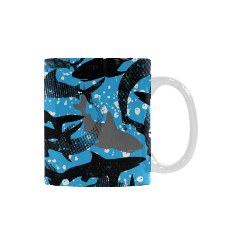 Shark Pattern Background Classical White Mug (FulFilled In US)