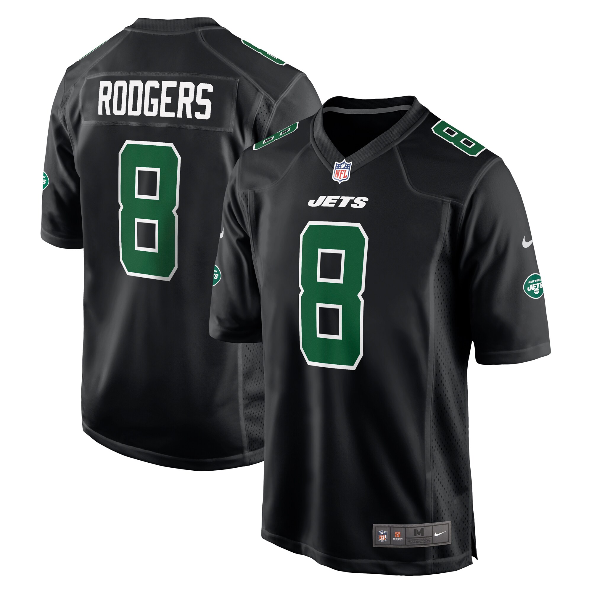 Men’s New York Jets Aaron Rodgers Black Fashion Game Jersey