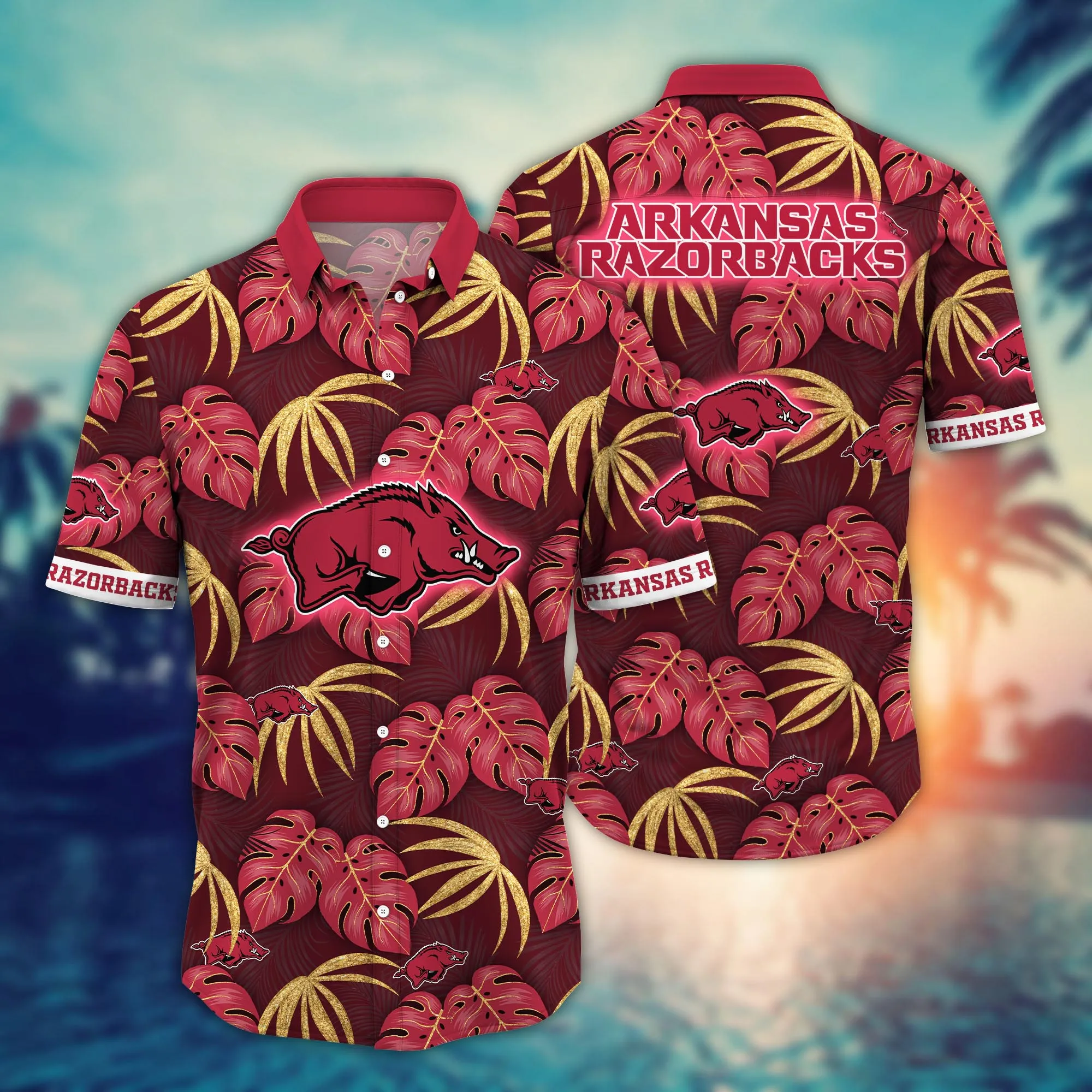 Arkansas Razorbacks NCCA Hawaiian Shirt Leisure Aloha Shirt