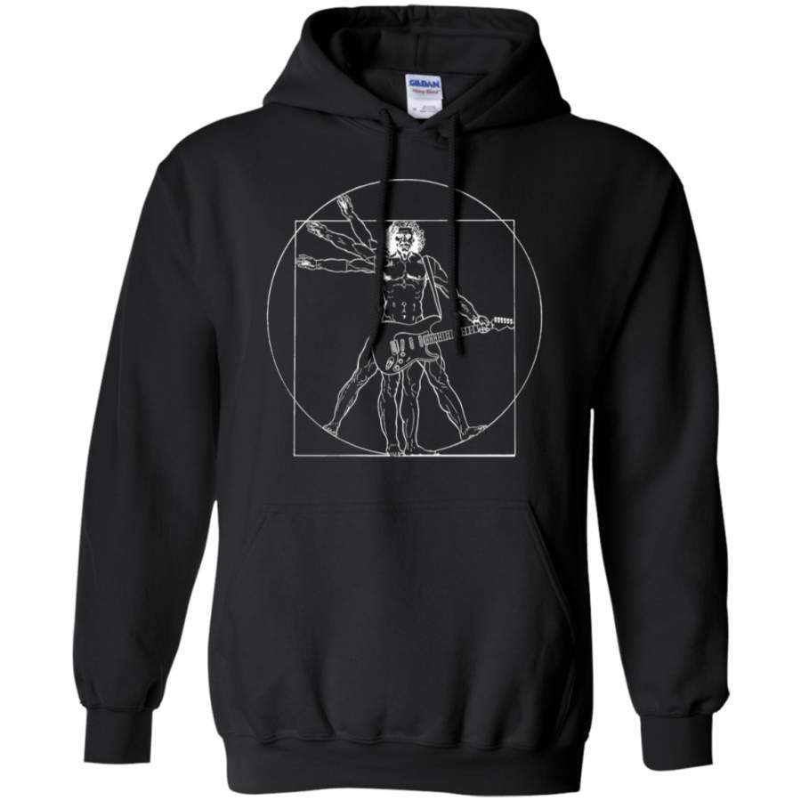 AGR Vitruvian Guitar Man Guitarist Rockstar Hoodie