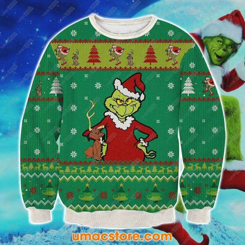 The Grinch Green 3D Print Ugly Christmas Sweatshirt