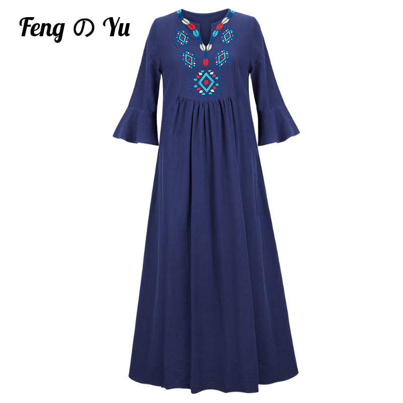 2021 Fashion Casual Pure Color Dress Large Size Loose Dress Temperamental Mid-Sleeve Embroidered Dress S-XL 5 Colors alx