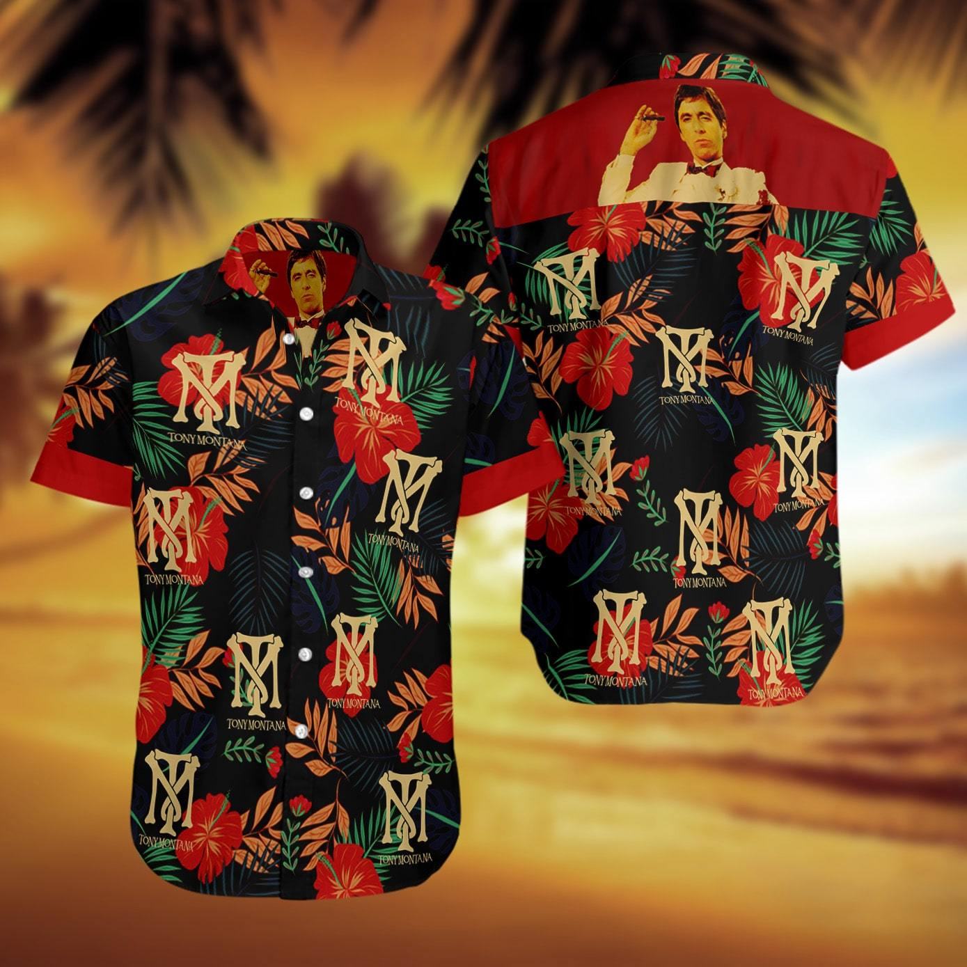 Tony Montana Hawaiian Beach Shirt | Hawaiian Shirts For Men Women | Custom Hawaiian Shirts