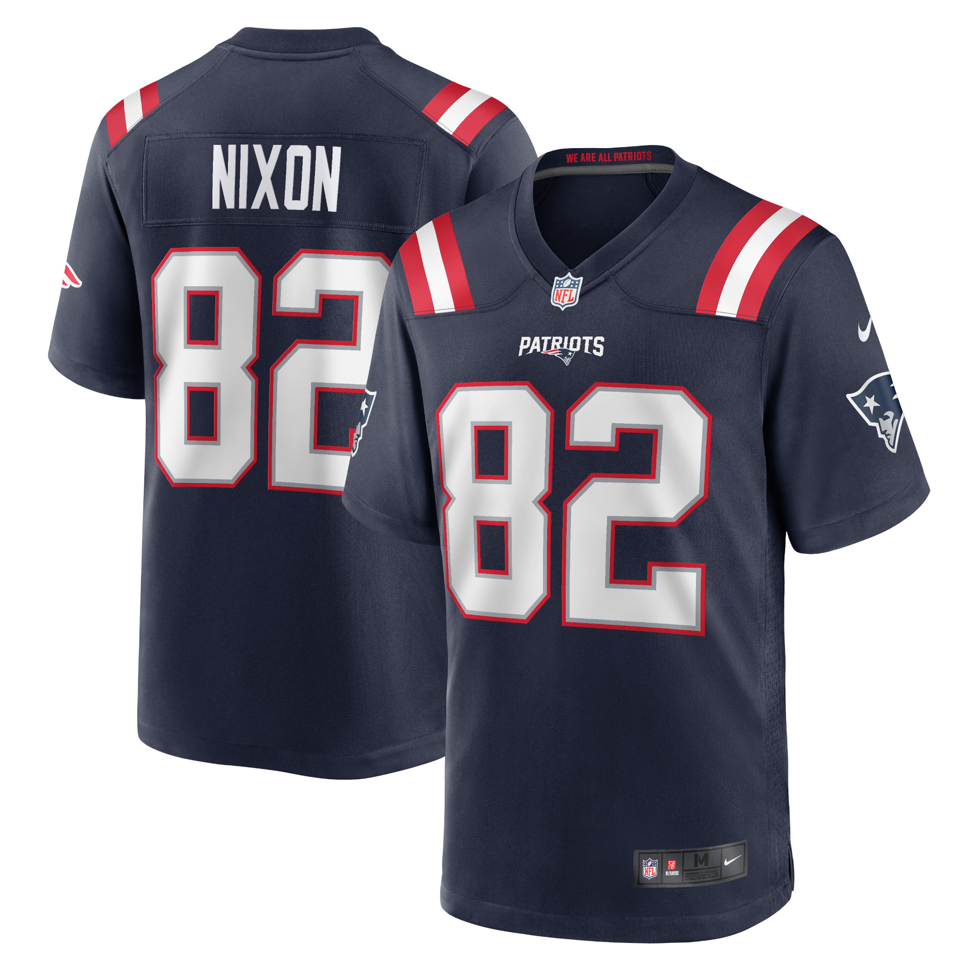 Men’s New England Patriots Tre Nixon Navy Player Game Jersey