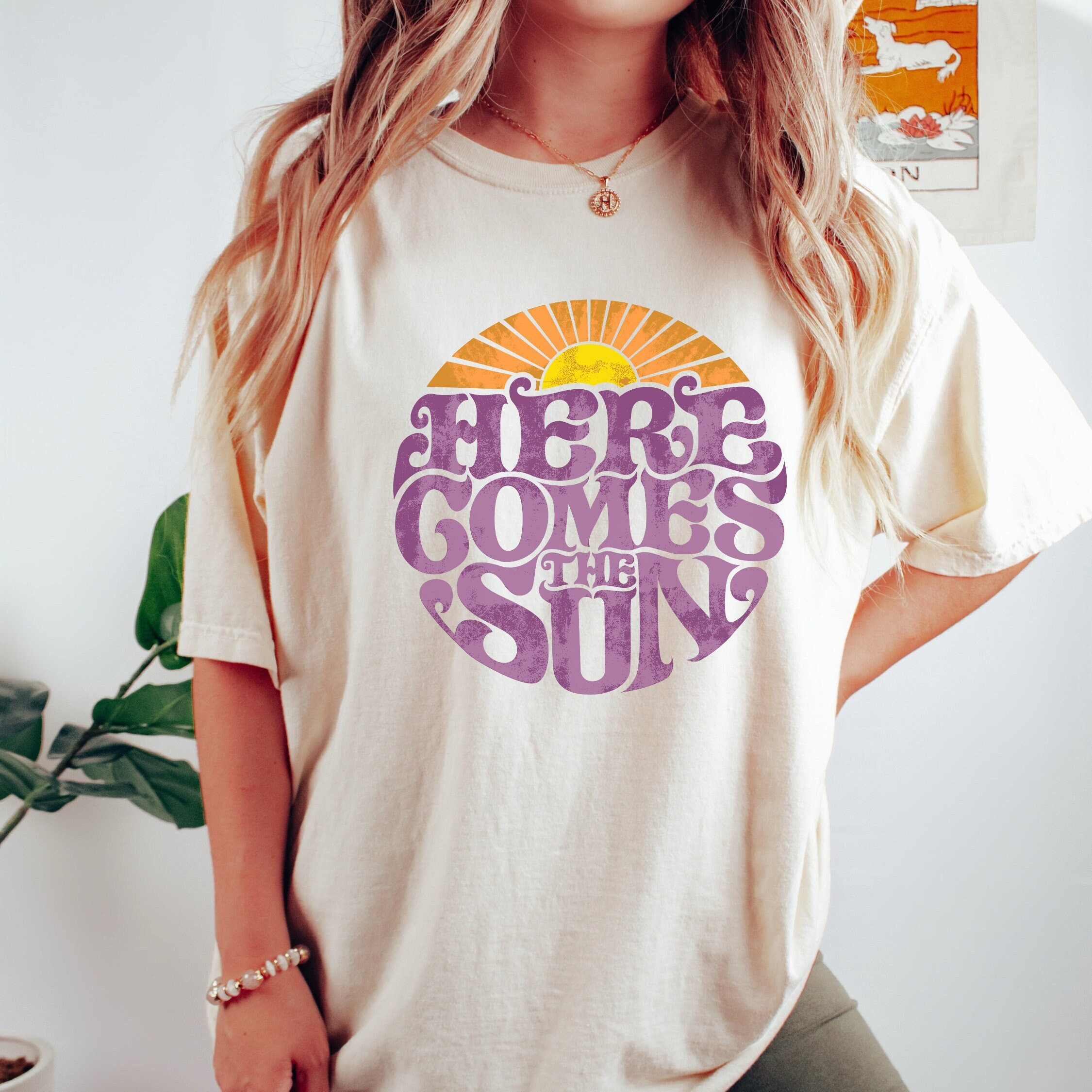 Here Comes The Sun Shirt, Summer Shirt, Sun Shirt, Beach Shirt, Sunshine Shirt, Vacation Shirt, Retro Summer Shirt, Gift for Her, Vacay Tee