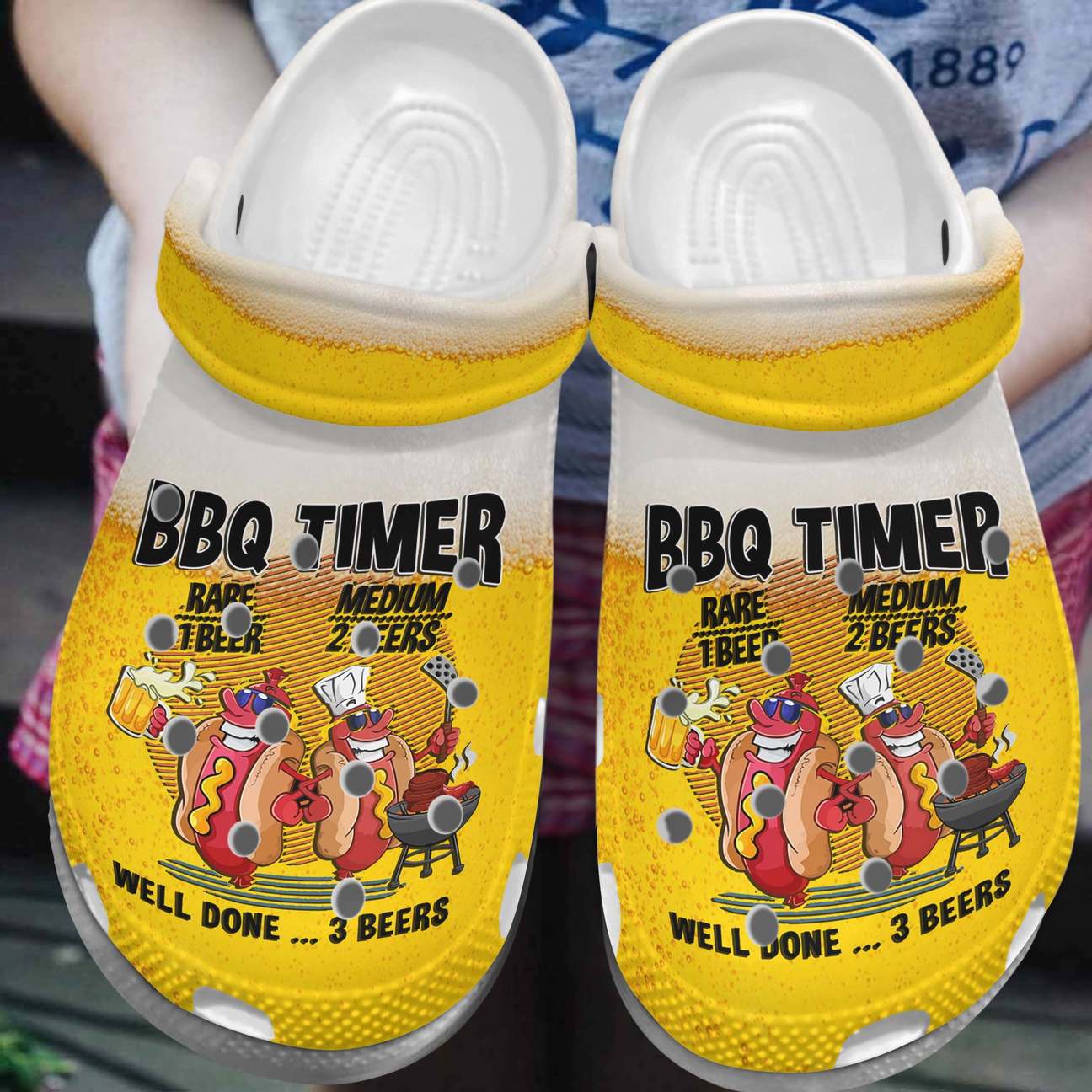 Bbq Personalized Clog, Custom Name, Text, Color, Number Fashion Style For Women, Men, Kid, Print 3D Bbq Timer