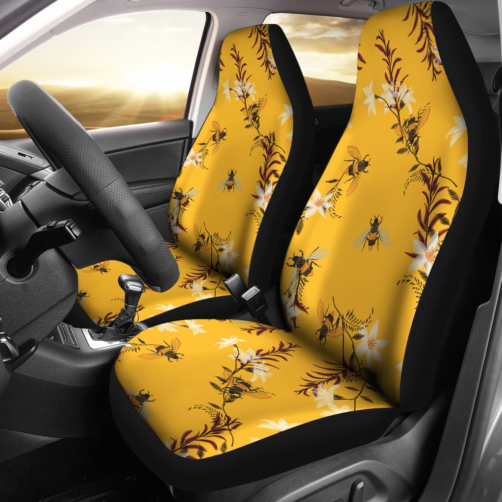 Bee Flower Pattern  Universal Fit Car Seat Covers