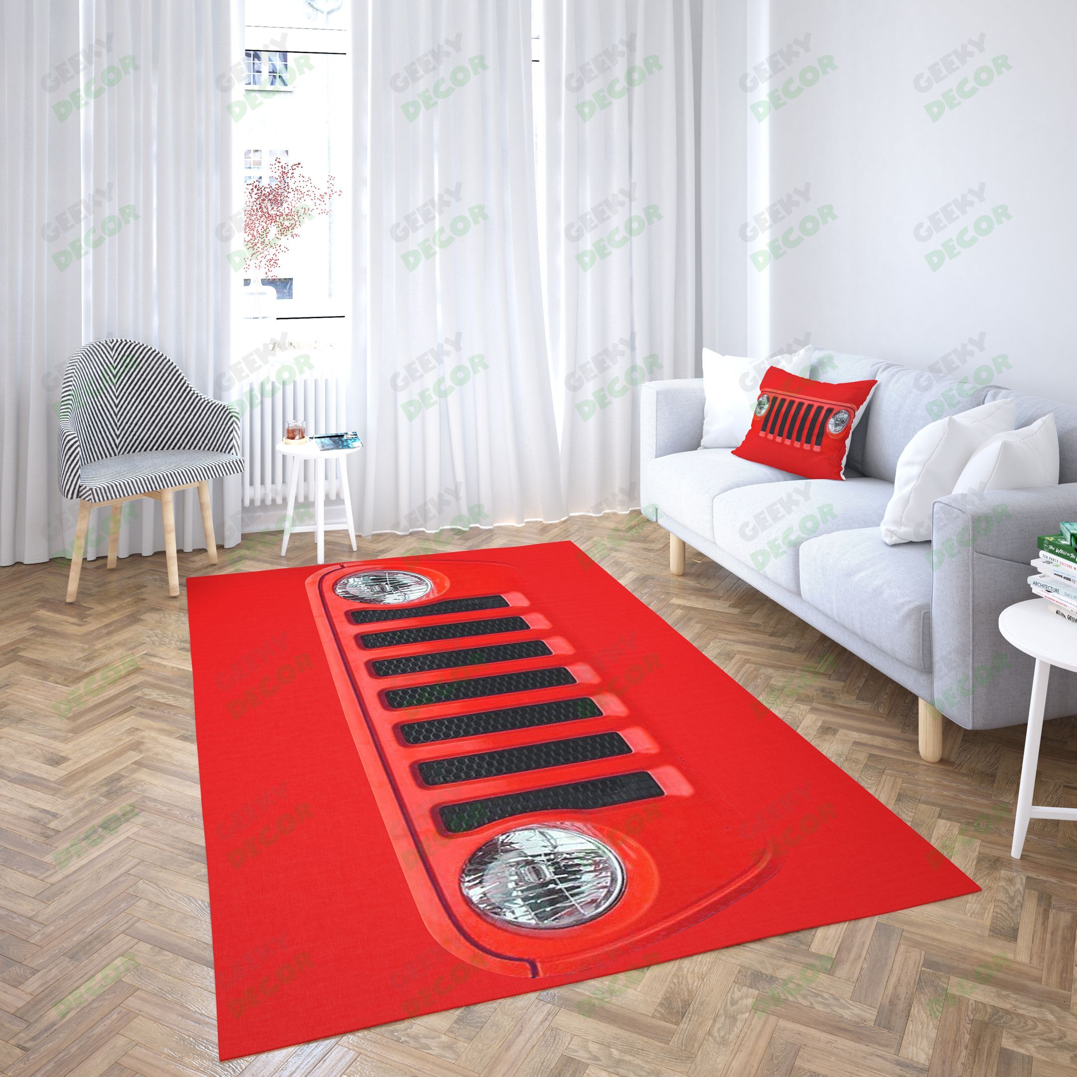 Jeep Red Carpet Living Room-Area Rug