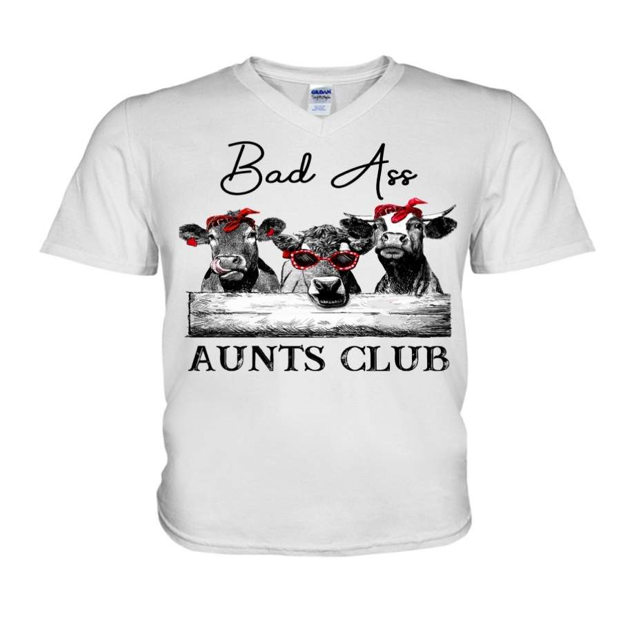 Cattle Bad Ass Aunts Club Funny Gift Guys V-Neck