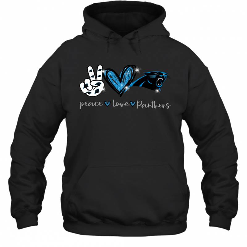 Peace Love Panthers gift for Carolina Panthers Fans Hoodie