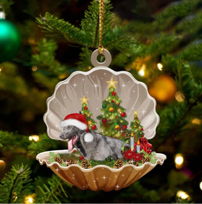 Blue German Shepherd-Sleeping Pearl In Christmas Two Sided Ornament