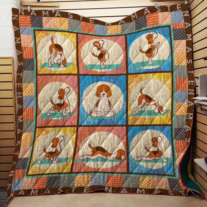 Dog yoga 3D Quilt Blanket HGM3