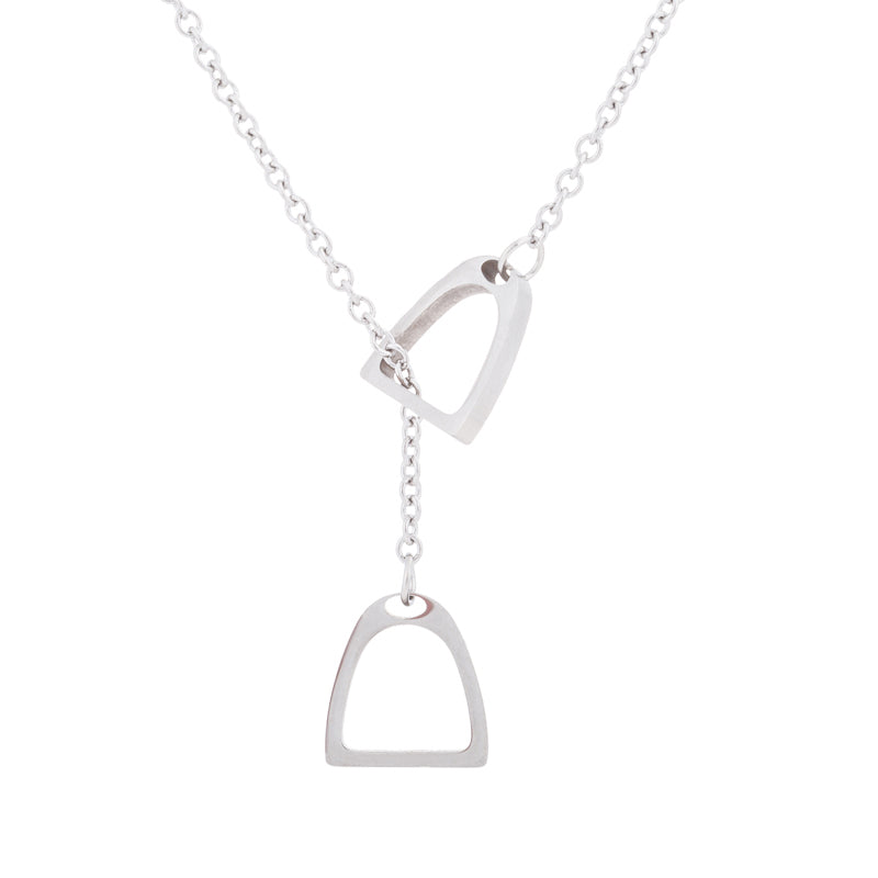 Double Horse Shoe Charm Necklace