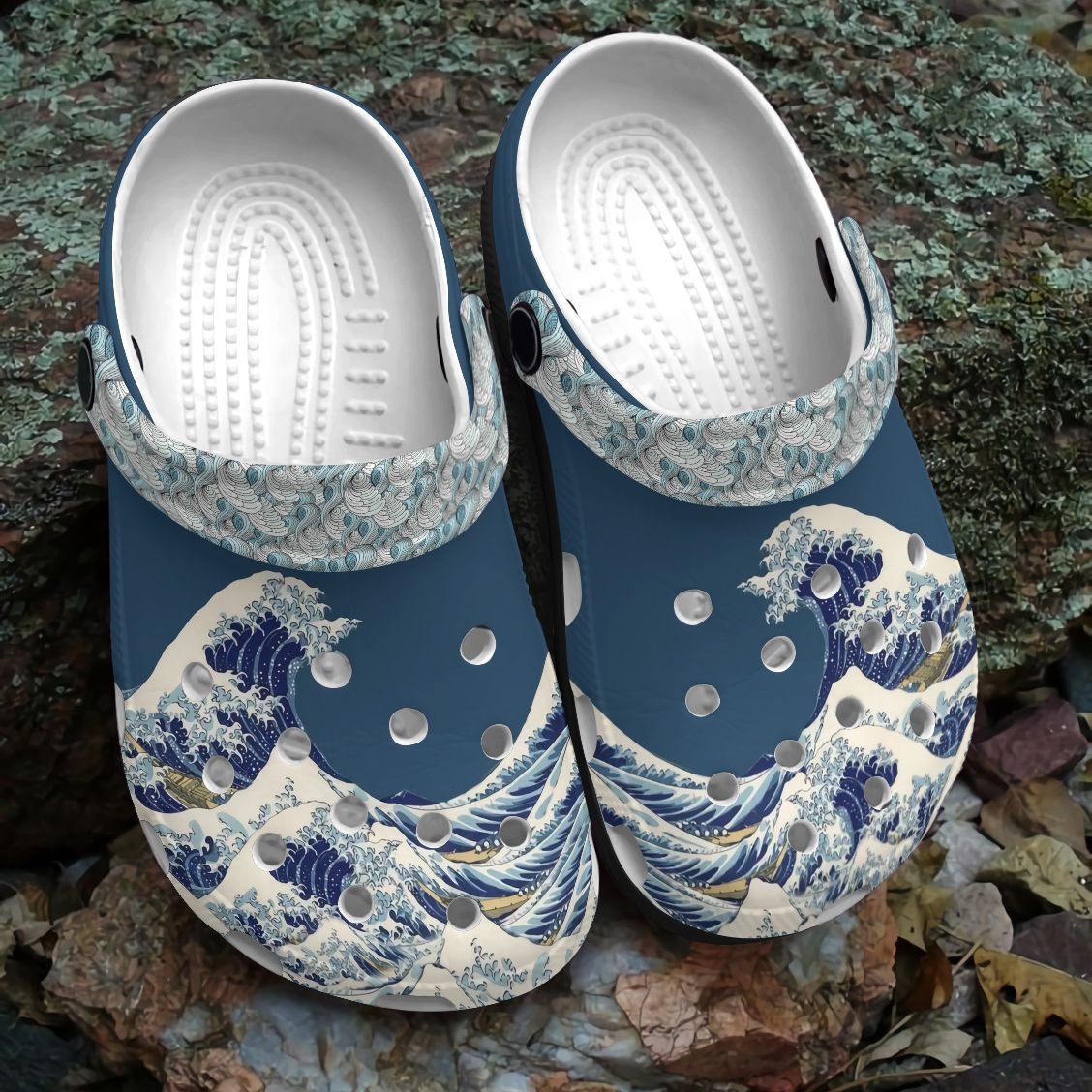 Painting Personalized Clog, Custom Name, Text, Color, Number Fashion Style For Women, Men, Kid, Print 3D Great Waves