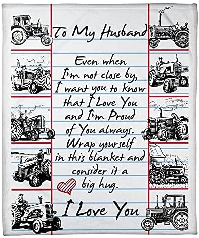 To My Husbans Ever When I’M Not Close By,I Want You To Know – Farmer Fleece Blanket Gift For Husband From Wife Valentines Day Family Birthday Gift Home Decor Bedding Couch Sofa Soft And Com