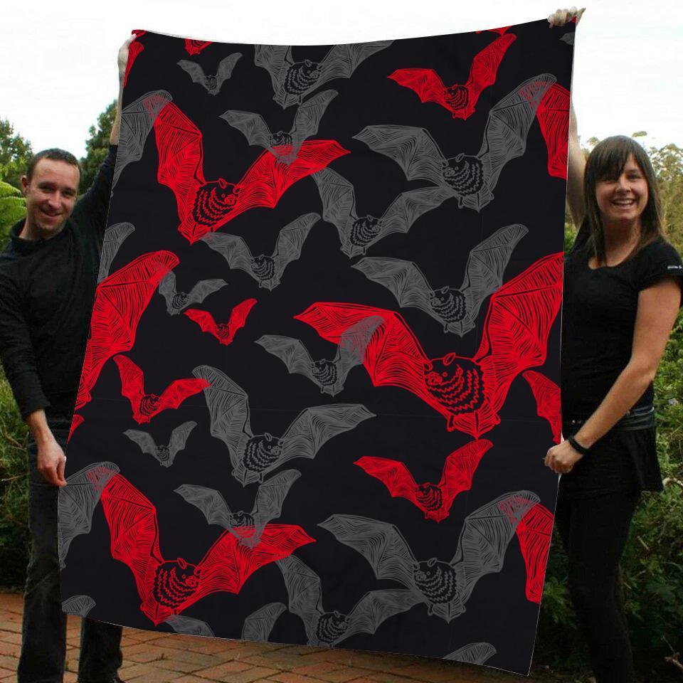 Bat Halloween Gift Fleece Blanket – Quilt Blanket