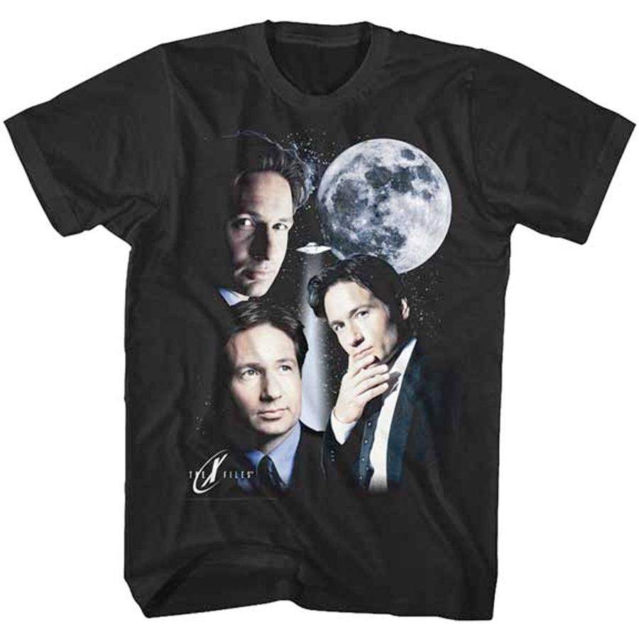 The X-Files – 3 Mulder Moon – Black T-Shirt