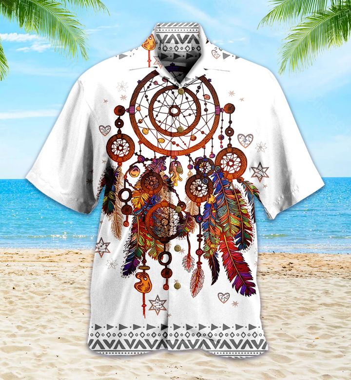 Dream Catcher Native American White Colorful Hawaii Shirt Ha25597