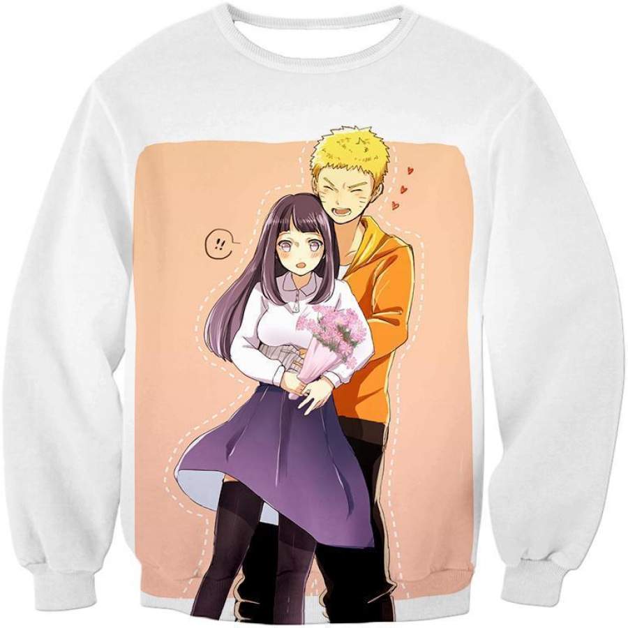 Boruto Best Ninja Couple Boruto and Hinata Romantic White Sweatshirt