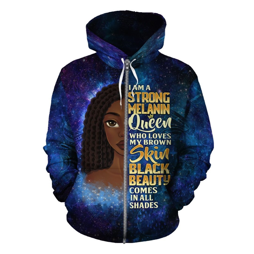 Greek Life Hoodie – I’M A Strong Melanin Queen Zip Hoodie