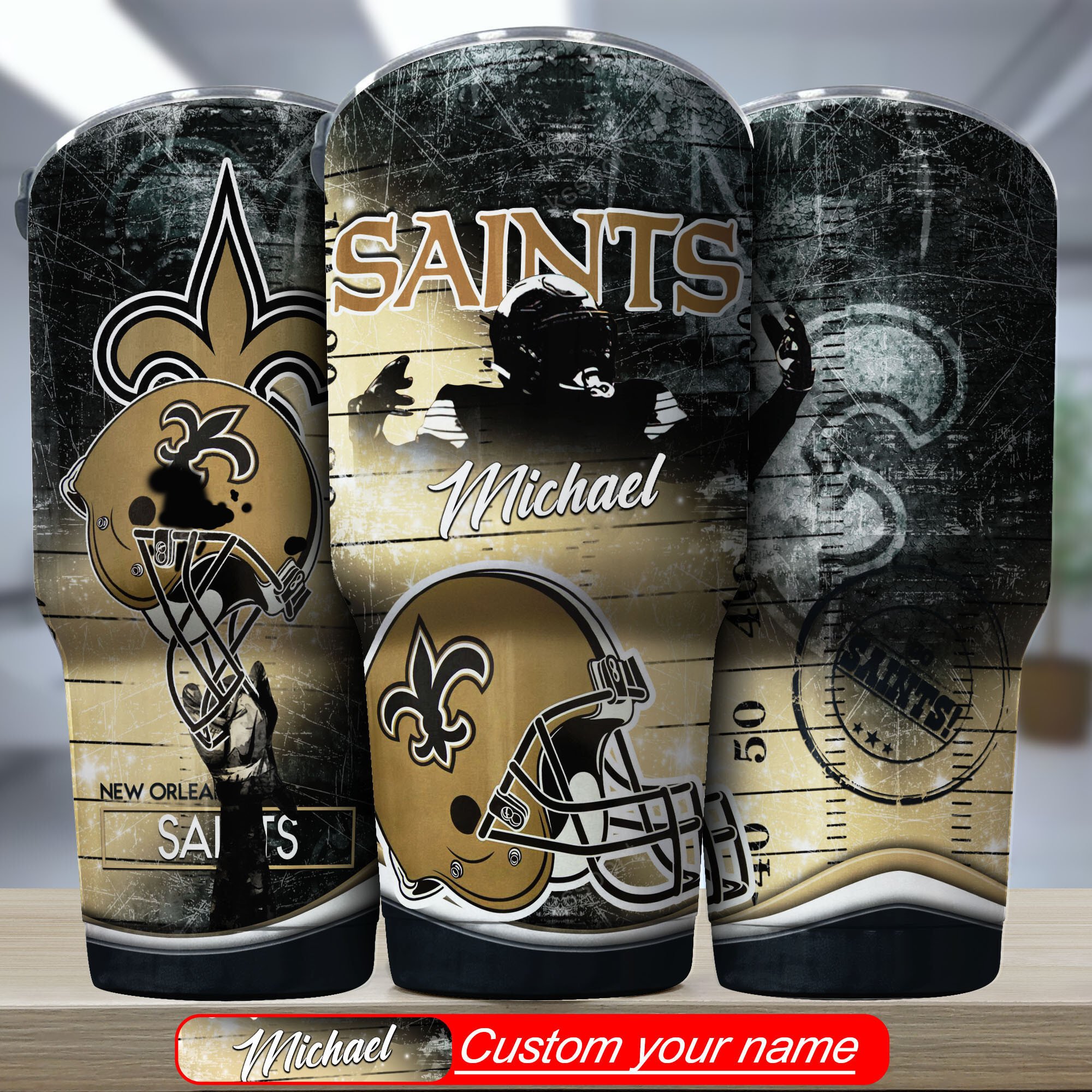 New Orleans Saints Custom Name Tumbler Bg331