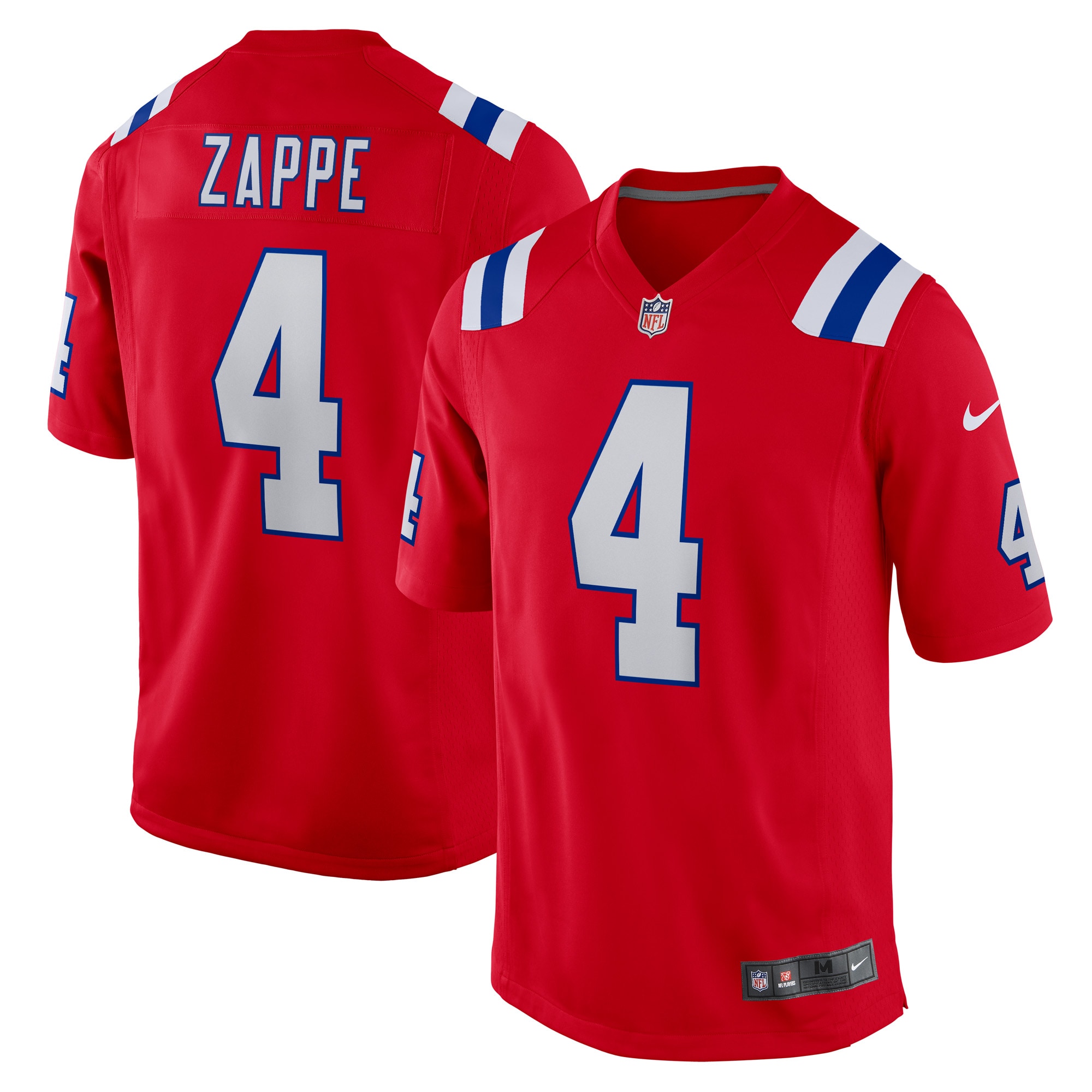 Bailey Zappe New England Patriots Alternate Game Player Jersey – Red