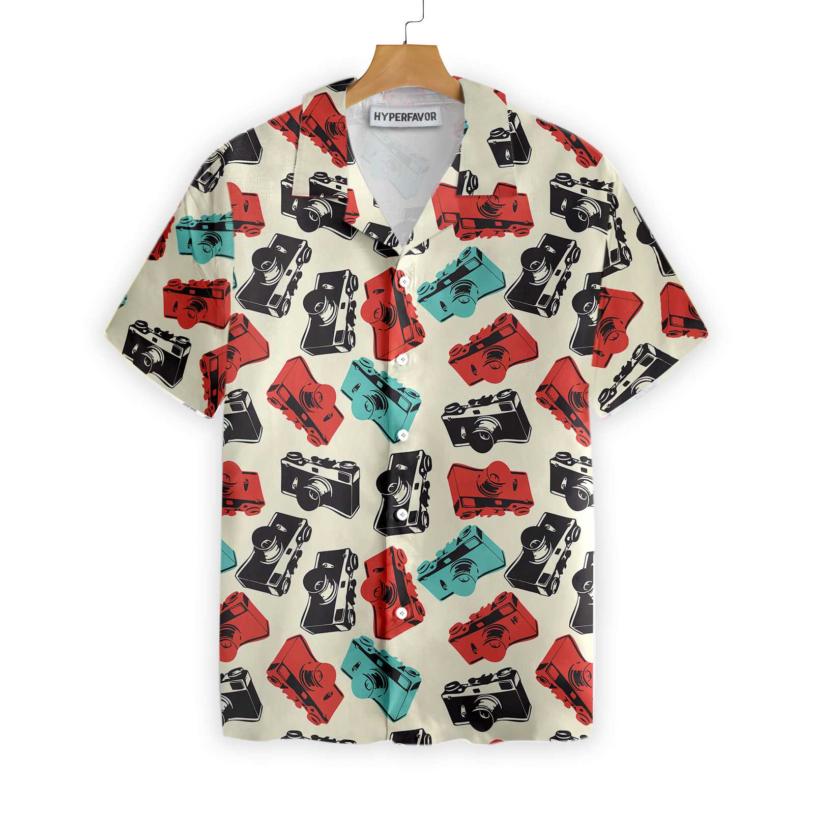 Camera Seamless Pattern Shirt For Men Hawaii Ha37475