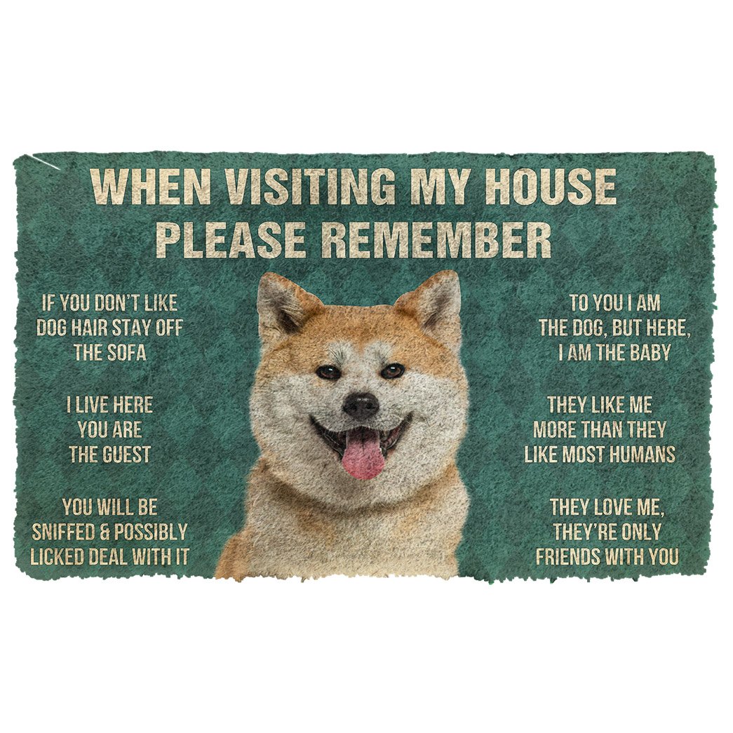 Gearhumans 3D Please Remember Akita Dogs House Rules Custom Doormat