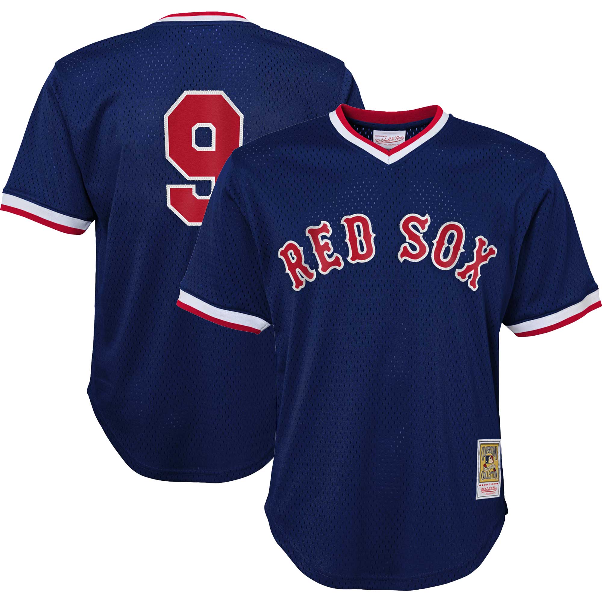 Ted Williams Boston Red Sox Mitchell & Ness Youth Cooperstown Collection Mesh Batting Practice Jersey – Navy