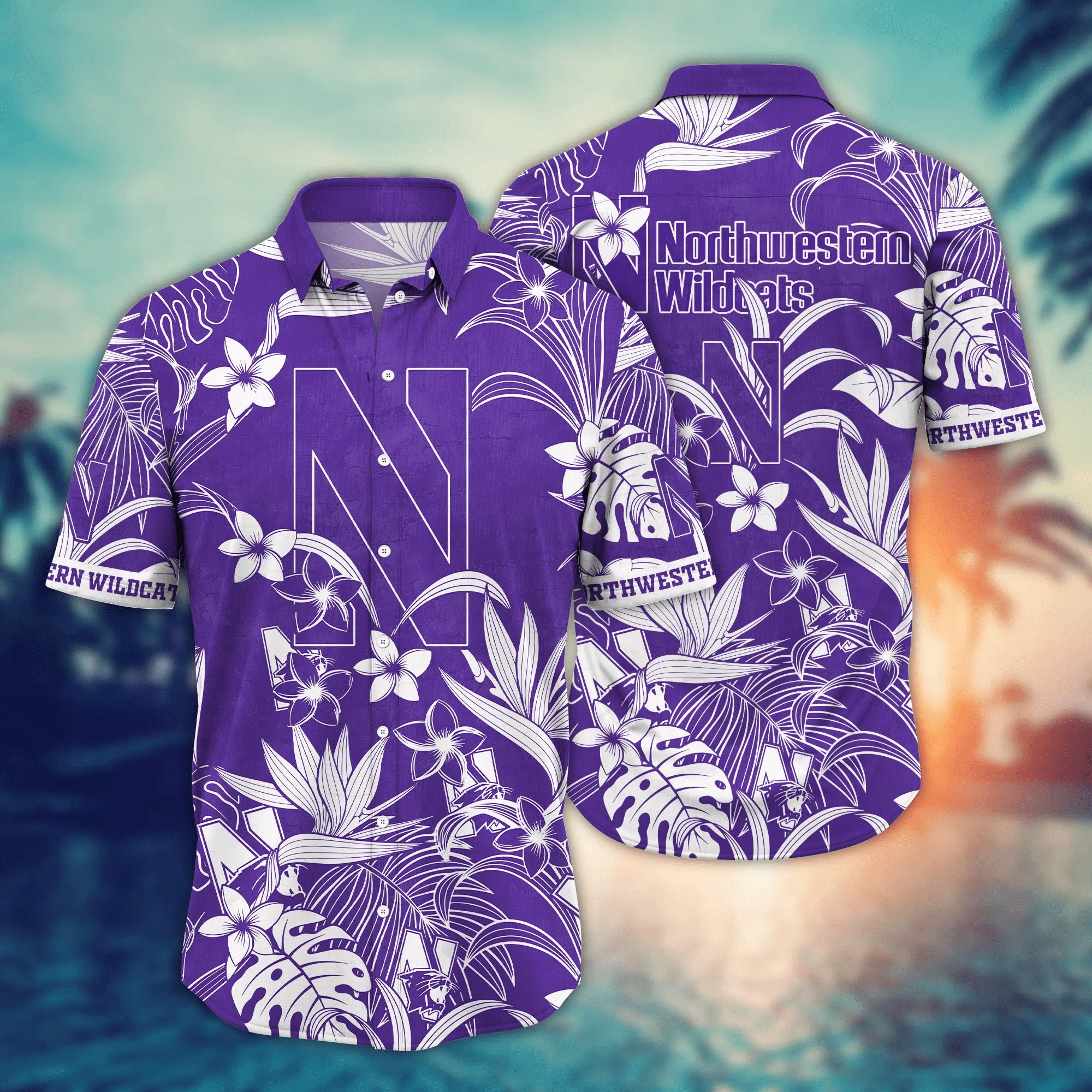 Northwestern Wildcats NCCA Hawaiian Shirt Vacation Spotstime Aloha Shirt