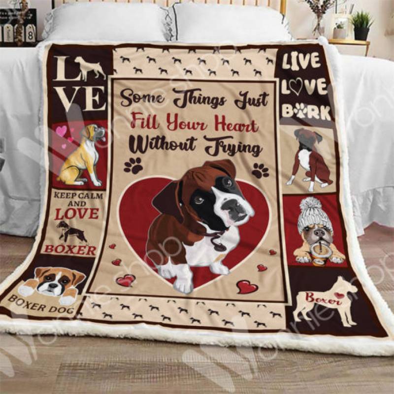 Boxer Dog Sherpa Blanket OCT1501 76O52