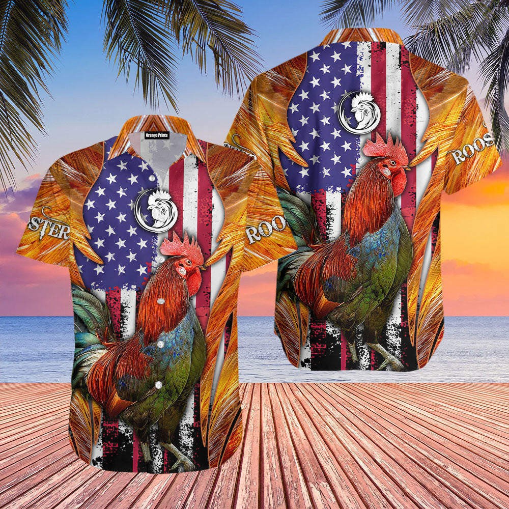 Rooster American Flag Farm Lover Aloha Hawaii Shirts For Men Women Ha28018