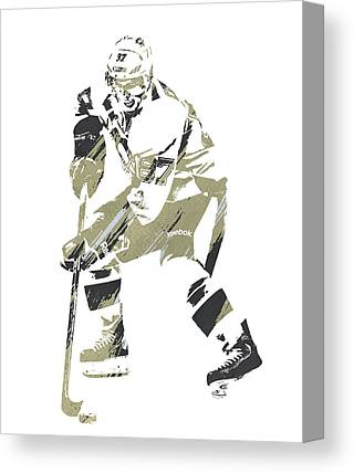 Sidney Crosby Pittsburgh Penguins Watercolor Strokes Pixel Art 1 Joe Hamilton Canvas Print