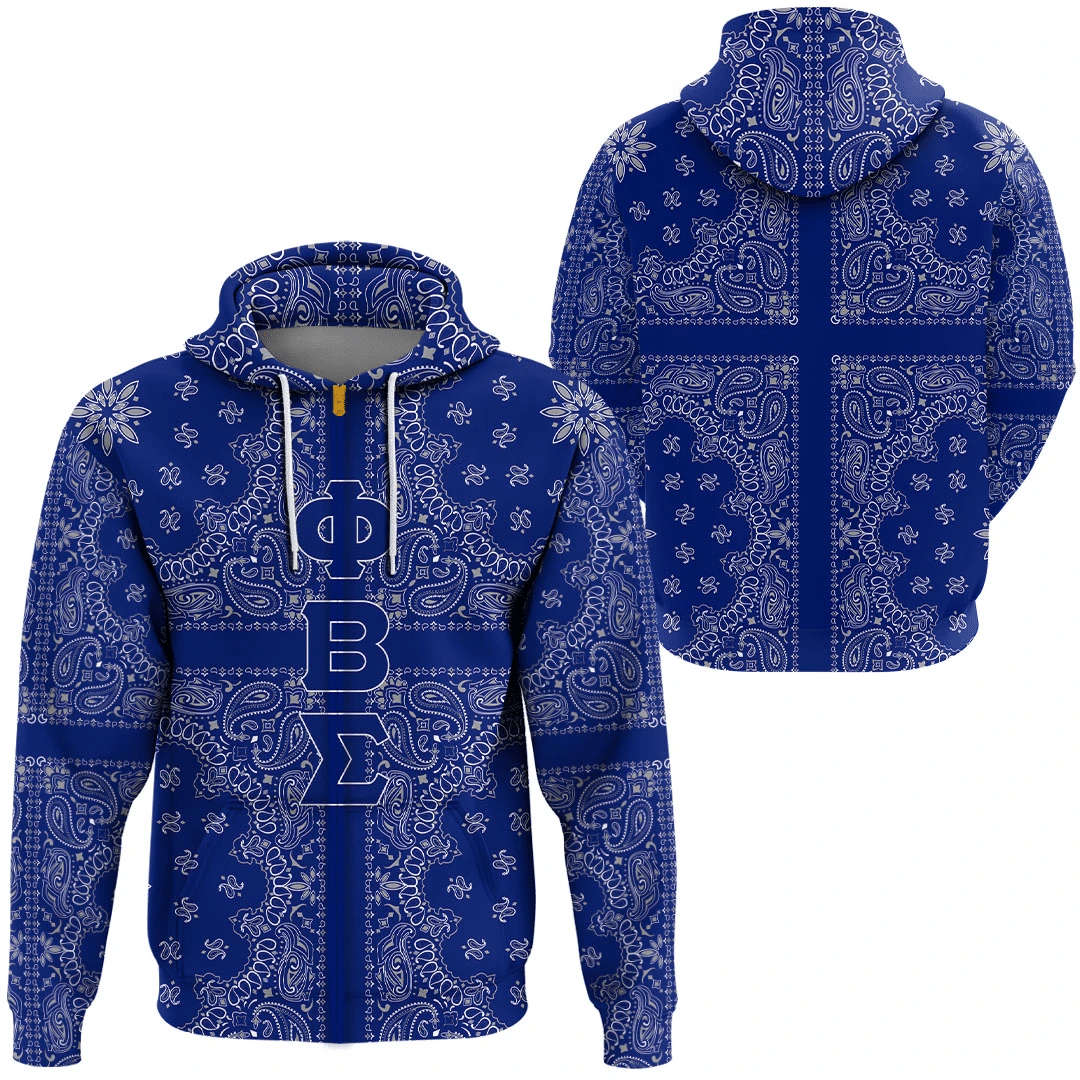 Fraternity Hoodie – Phi Beta Sigma Paisley Style Zip Hoodie