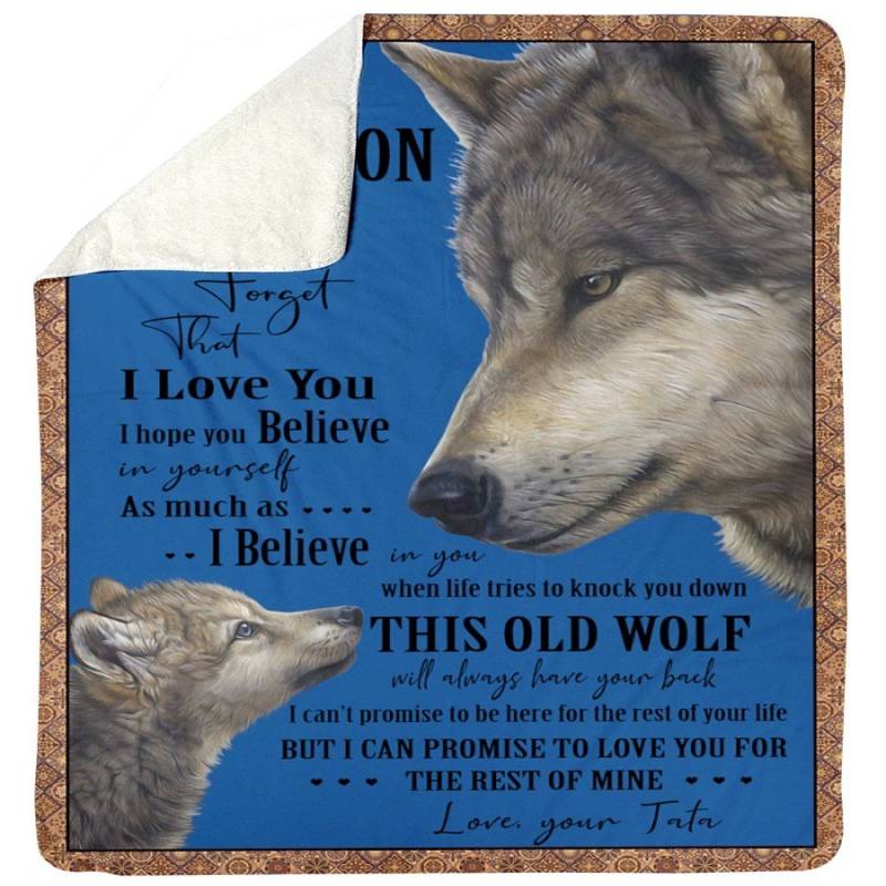 Wolves Love Message To Grandson From Tata Sherpa Blanket