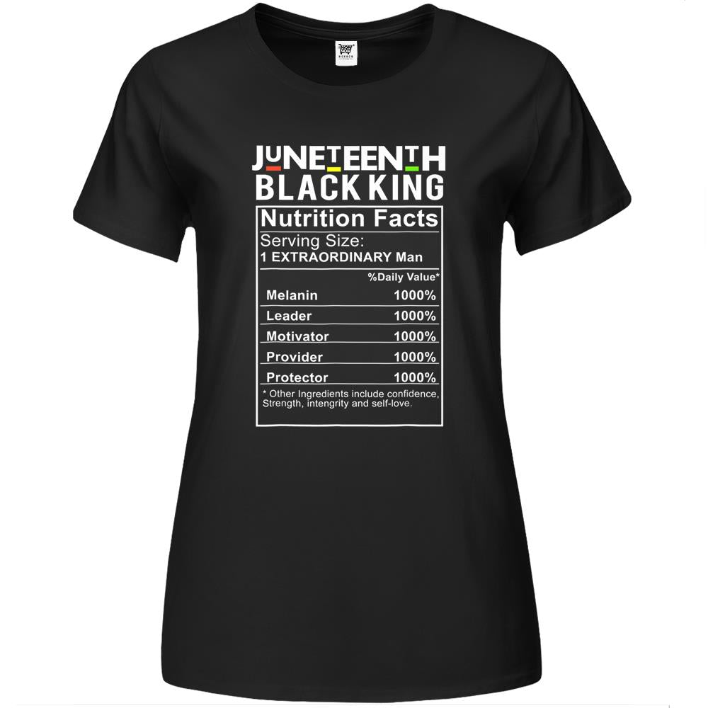 Nutritional Facts Shirt, Nutritional Facts Premium Womens T Shirts, Black King Nutrition Facts Shirt, Juneteenth Black King Nutritional Facts Men Boys Dad Son Fun Premium Womens T Shirts