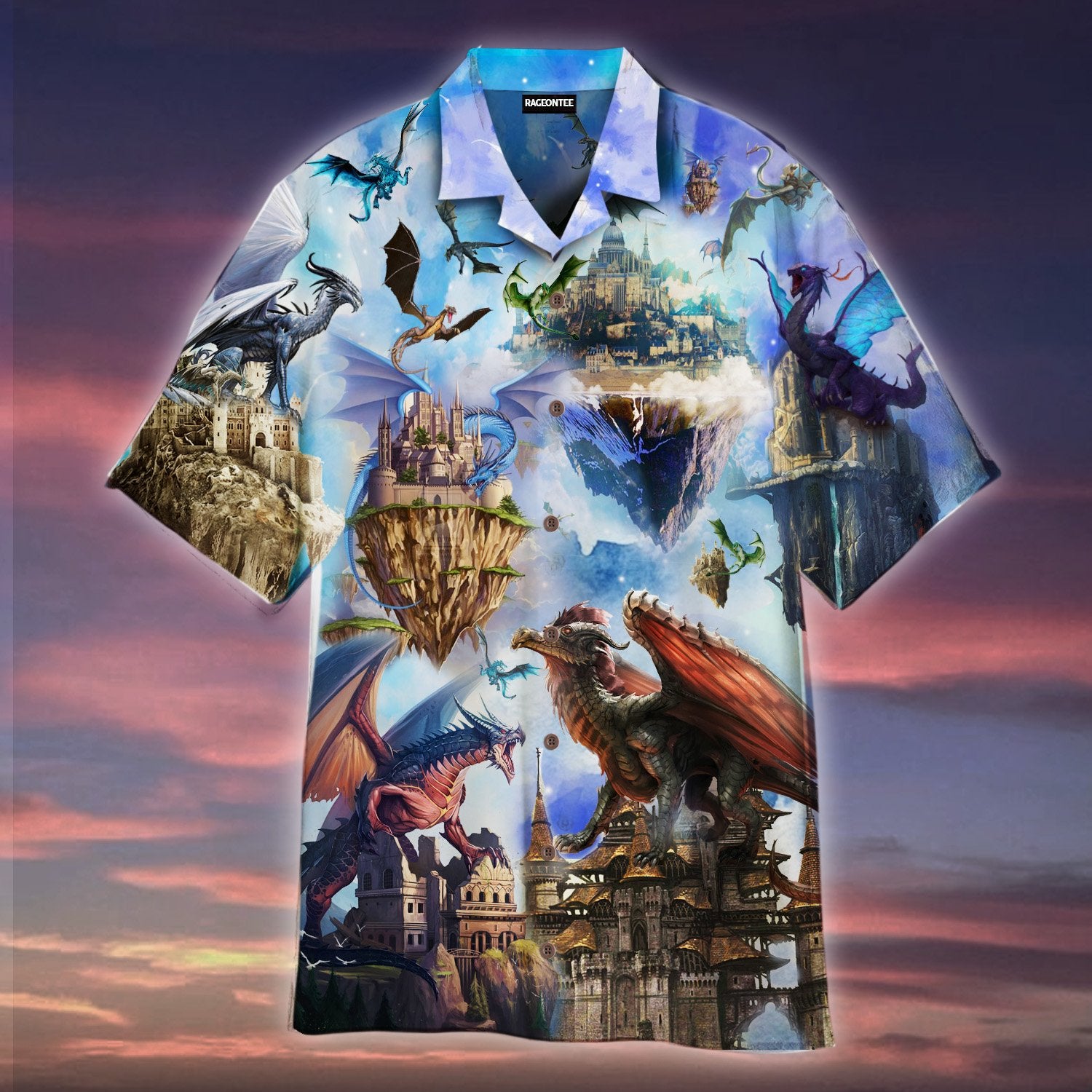 Dragons Are Flying Above The Castles Hawaii Shirt For Men Women Adult Ha92090