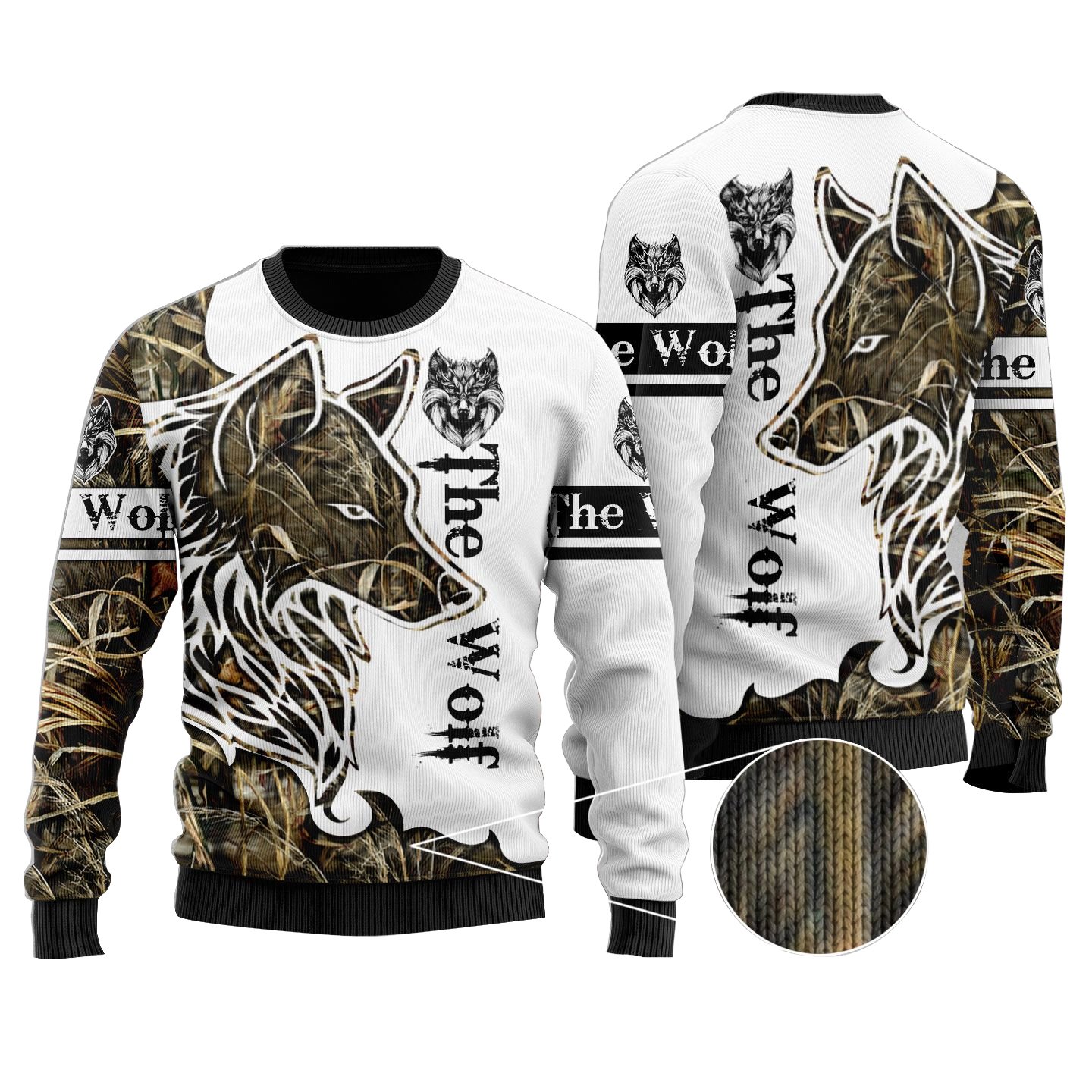 The Wolf Cool Deer Hunter Ugly Sweater Unisex 3D Shirt Christmas Gifts For Men Women