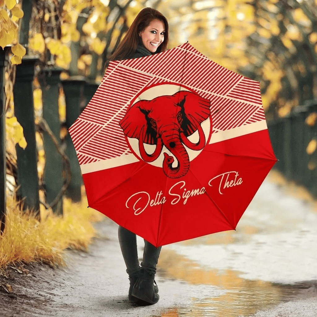 Getteestore Umbrellas – Delta Sigma Theta Elephant Red Circle Umbrella