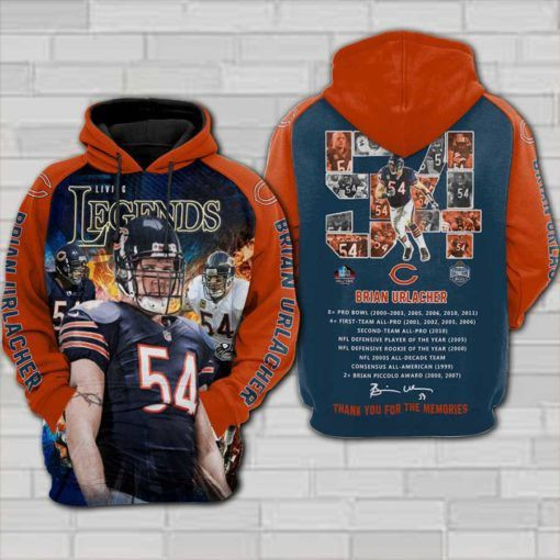 Brian Urlacher Chicago Bears Of National Football League 16 Unisex 3D Hoodie Gift For Fans