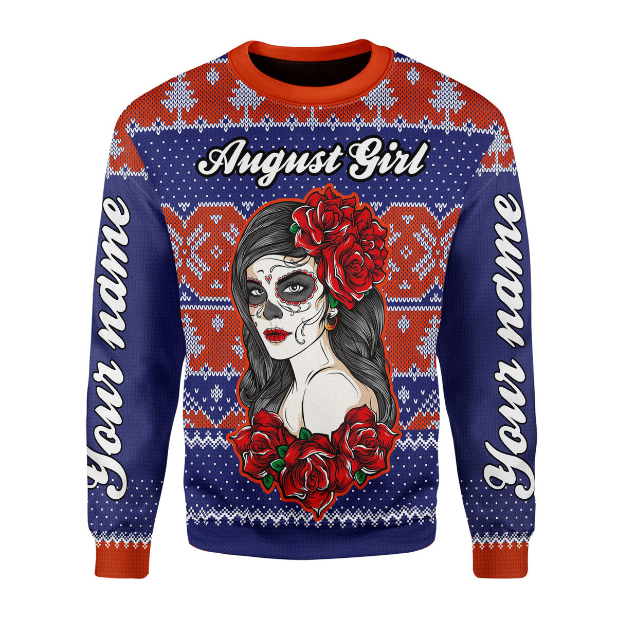 Customspig Personalized Ugly Sweater Personalized Tops August Girl All Over Printed